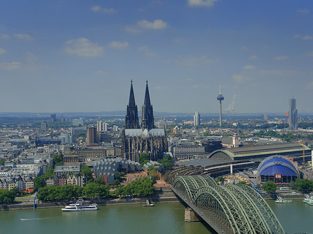 Fotos Hohenzollernbrücke und Kölner Dom aus der Ferne