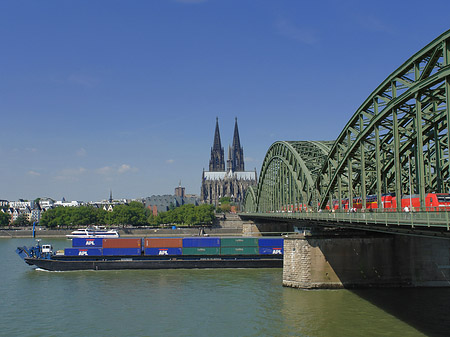 Foto Schiff unter der Hohenzollernbrücke - Köln