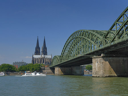 Schiff unter der Hohenzollernbrücke