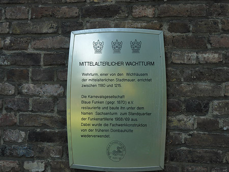 Foto Schild vom Sachsenturm - Köln